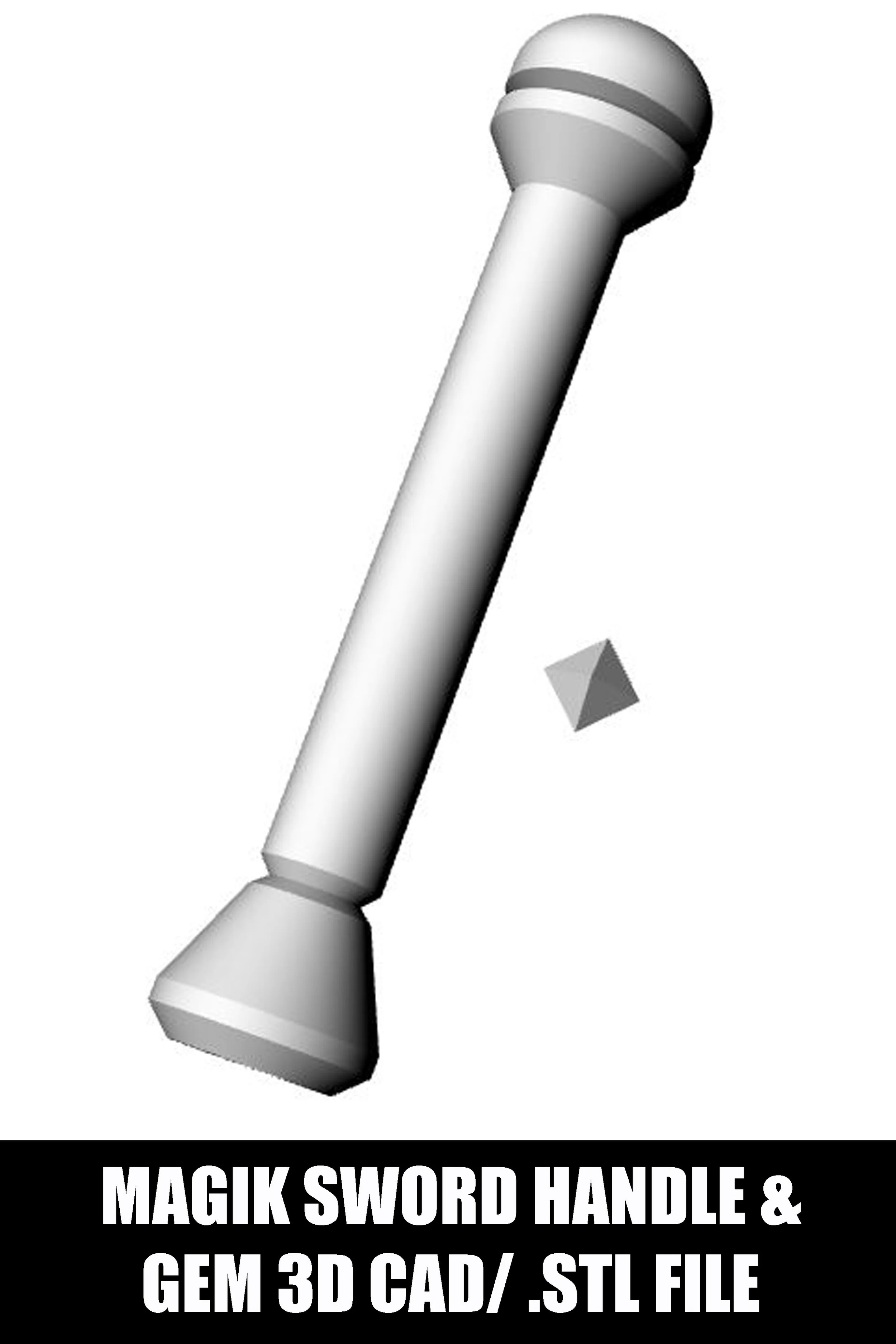 Magik's Sword Handle & Gem from Marvel Rivals- 3D CAD/ .stl File